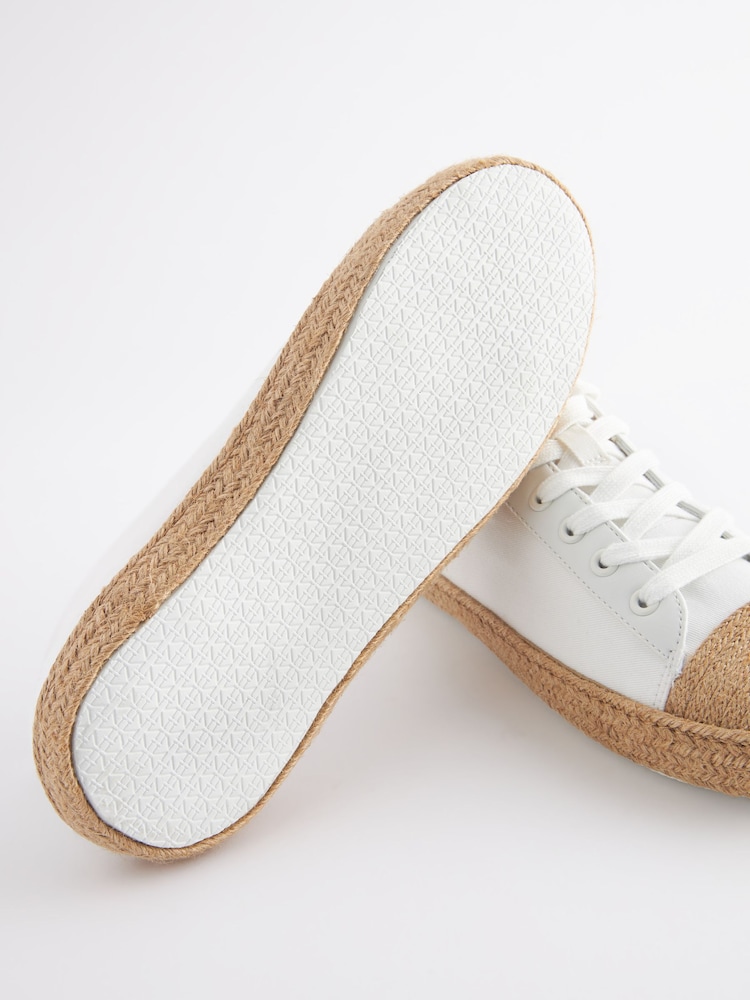 White Forever Comfort® Espadrille Toe Cap Lace-Up Trainers - Image 7 of 7