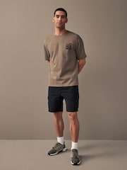 Black Drawstring Waist Cargo Shorts - Image 2 of 11