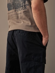 Black Drawstring Waist Cargo Shorts - Image 3 of 11