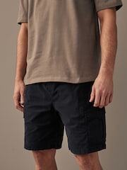 Black Drawstring Waist Cargo Shorts - Image 4 of 11