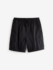 Black Drawstring Waist Cargo Shorts - Image 7 of 11