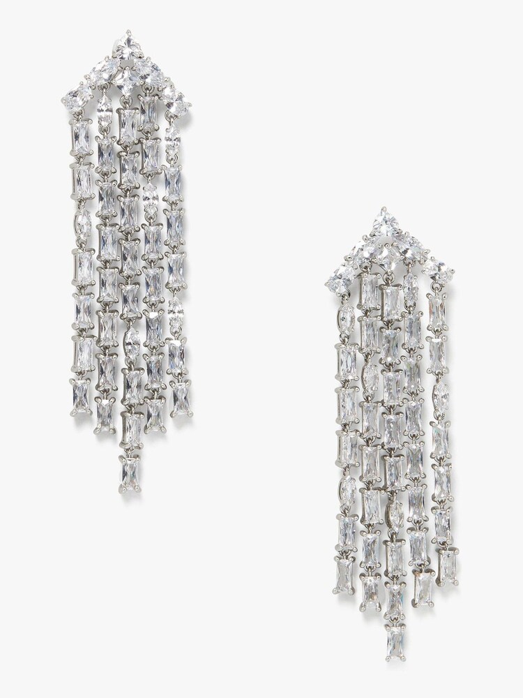 kate spade new york Silver Tone Fringe Statement Earrings - Image 3 of 3