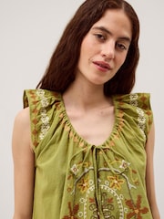 Monsoon Green Greta Embroidery Top - Image 4 of 5