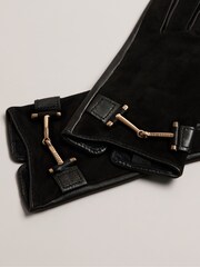 Ted Baker Black Kelaa Suede And Leather Gloves - Image 3 of 3