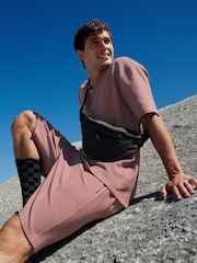 Pink Textured Zip Pocket Jersey Shorts - Image 2 of 8