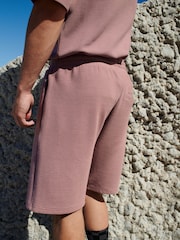 Pink Textured Zip Pocket Jersey Shorts - Image 3 of 8