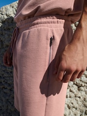 Pink Textured Zip Pocket Jersey Shorts - Image 4 of 8