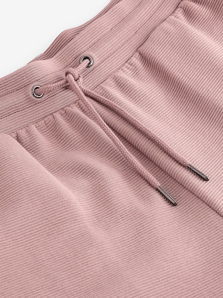 Pink Textured Zip Pocket Jersey Shorts - Image 8 of 8