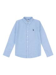 U.S. Polo Assn. Blue Boys Peached Oxford 100% Cotton Shirt - Image 1 of 3