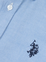 U.S. Polo Assn. Blue Boys Peached Oxford 100% Cotton Shirt - Image 3 of 3