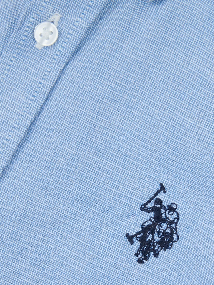 U.S. Polo Assn. Blue Boys Peached Oxford 100% Cotton Shirt - Image 3 of 3