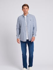 U.S. Polo Assn. Blue Mens Oxford 100% Cotton Shirt - Image 3 of 4
