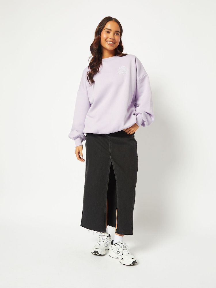 Skinnydip Purple Disney Living In A Fantasy Sweatshirt - Image 2 of 4