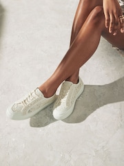 White Lace Forever Comfort Chunky Lace Up Trainers - Image 1 of 7