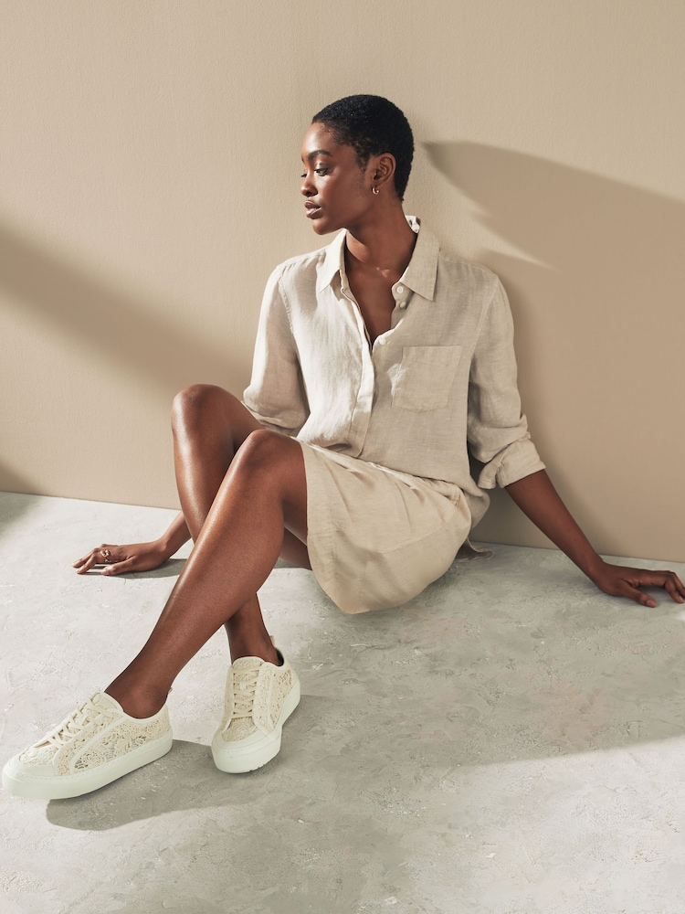White Lace Forever Comfort Chunky Lace Up Trainers - Image 2 of 7