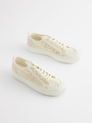 White Lace Forever Comfort Chunky Lace Up Trainers - Image 3 of 7