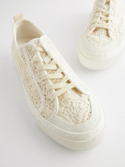 White Lace Forever Comfort Chunky Lace Up Trainers - Image 4 of 7