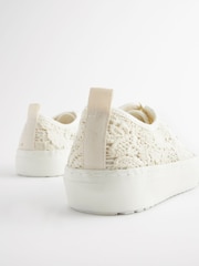 White Lace Forever Comfort Chunky Lace Up Trainers - Image 6 of 7