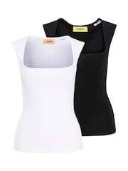 JJXX Black Multi Pack Square Neck Vest - Image 1 of 7