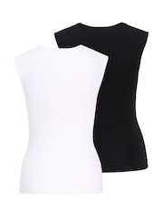 JJXX Black Multi Pack Square Neck Vest - Image 2 of 7