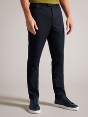 Ted Baker Blue Irvine Slim Fit Flannel Trousers - Image 1 of 5