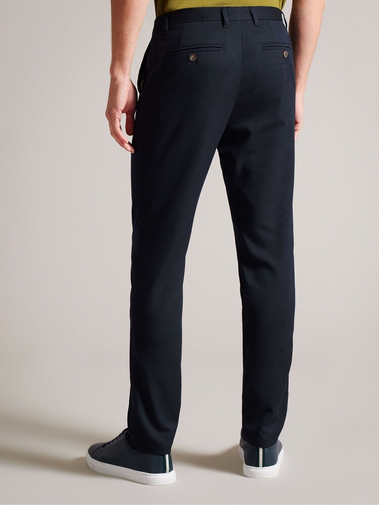 Ted Baker Blue Irvine Slim Fit Flannel Trousers - Image 2 of 5