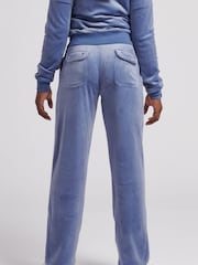 بنطلون رياضي مخملي أزرق بجيب رقعة للبنات من Juicy Couture - صورة 2 من 7