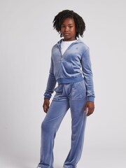 بنطلون رياضي مخملي أزرق بجيب رقعة للبنات من Juicy Couture - صورة 3 من 7