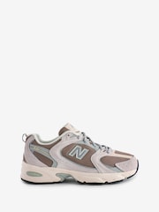 New Balance White/Olive Green Womens 530 Trainers - Image 1 of 6