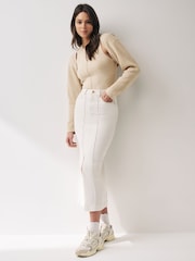 Nevtralno - Rebrasta bolero jopica iz 30% volne Co-ord - Slika 2 iz 6