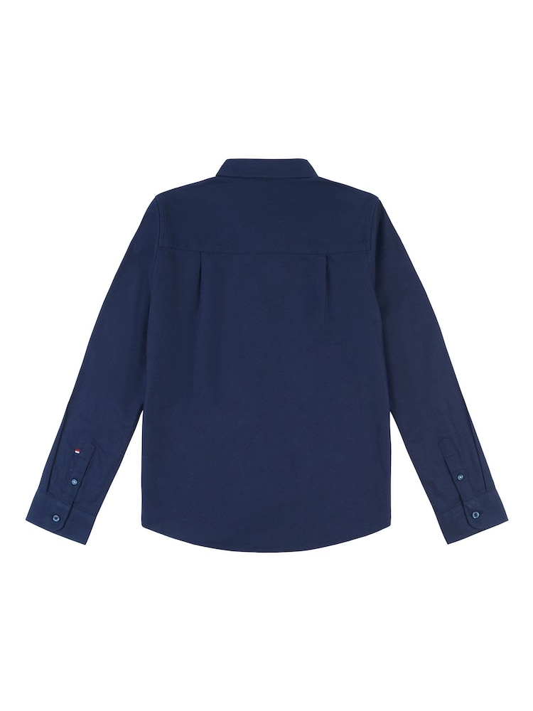 U.S. Polo Assn. Blue Boys Peached Oxford 100% Cotton Shirt - Image 2 of 3 U.S. Polo Assn. Blue Boys Peached Oxford 100% Cotton Shirt - Image 2 of 3