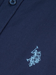 U.S. Polo Assn. Blue Boys Peached Oxford 100% Cotton Shirt - Image 3 of 3