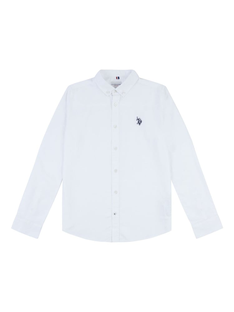 U.S. Polo Assn. White Boys Peached Oxford 100% Cotton Shirt - Image 1 of 3