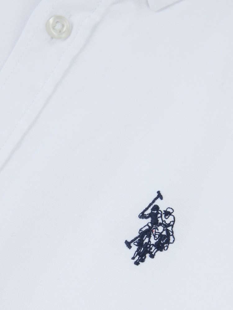 U.S. Polo Assn. White Boys Peached Oxford 100% Cotton Shirt - Image 3 of 3