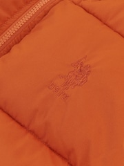 U.S. Polo Assn. Orange Mens Thick Quilted Gilet - Image 8 of 8