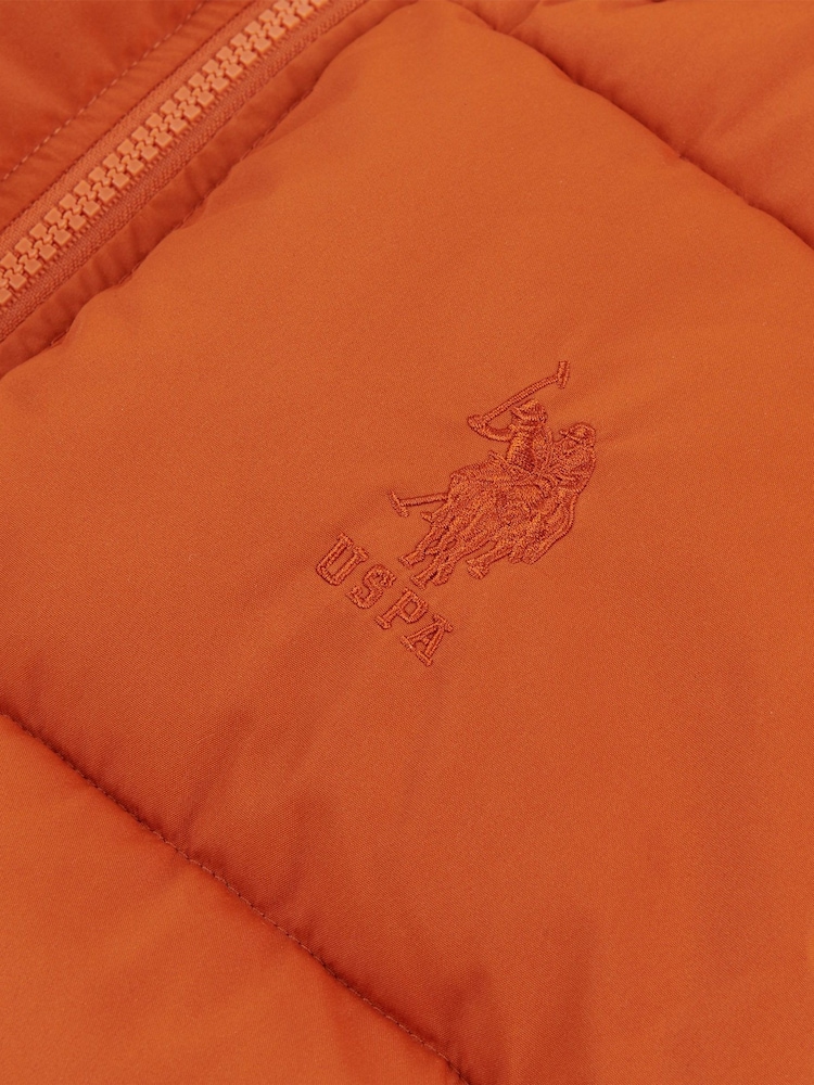 U.S. Polo Assn. Orange Mens Thick Quilted Gilet - Image 8 of 8