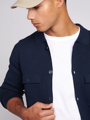 U.S. Polo Assn. Blue Mens Knitted 100% Cotton Shacket - Image 4 of 8