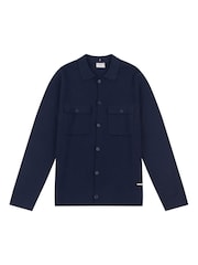 U.S. Polo Assn. Blue Mens Knitted 100% Cotton Shacket - Image 7 of 8