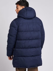 U.S. Polo Assn. Mens Blue Longline Puffer Coat - Image 2 of 9