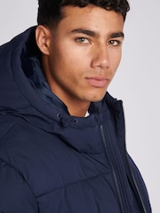 U.S. Polo Assn. Mens Blue Longline Puffer Coat - Image 5 of 9
