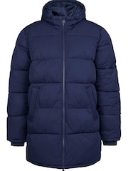 U.S. Polo Assn. Mens Blue Longline Puffer Coat - Image 7 of 9