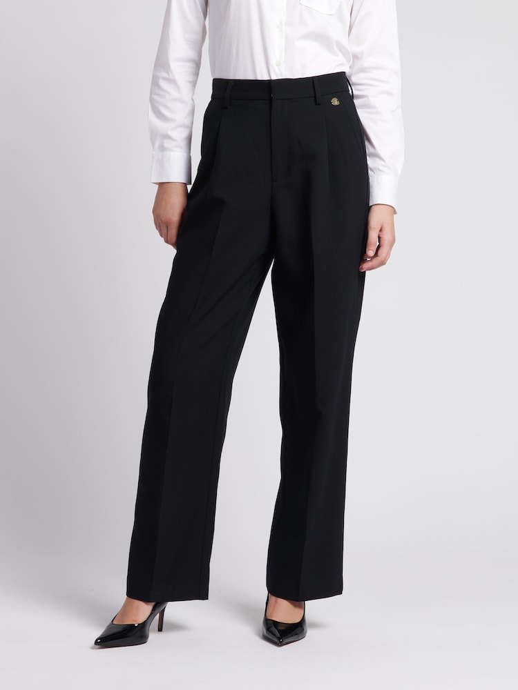 U.S. Polo Assn. Womens Black Smart Straight Leg Trousers - Image 1 of 1