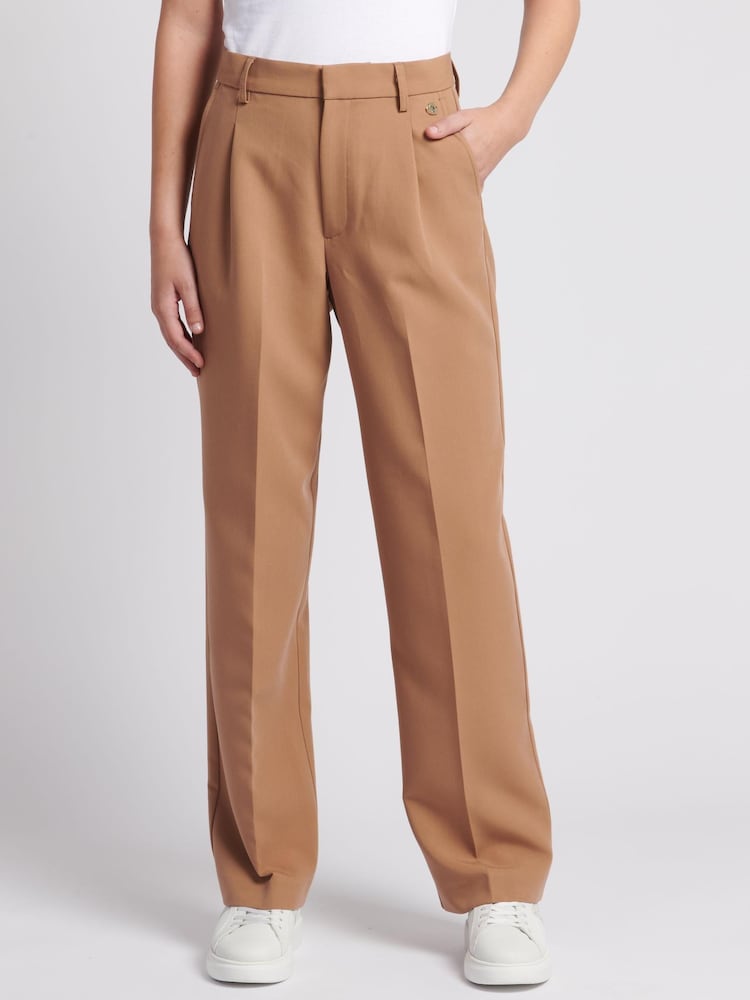 U.S. Polo Assn. Womens Brown Smart Straight Leg Trousers - Image 1 of 7