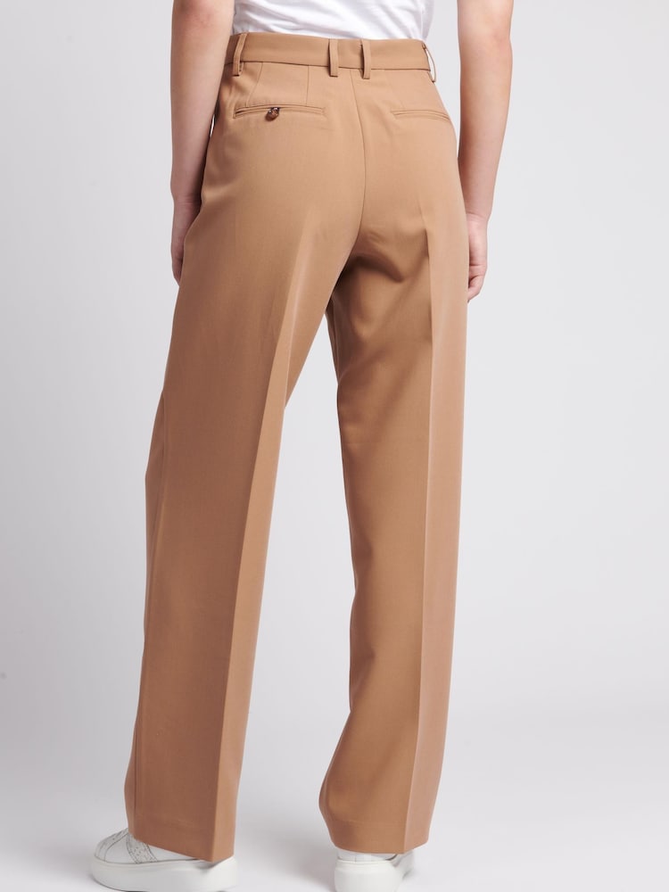 U.S. Polo Assn. Womens Brown Smart Straight Leg Trousers - Image 2 of 7