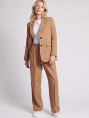 U.S. Polo Assn. Womens Brown Smart Straight Leg Trousers - Image 3 of 7