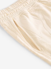 Ecru White Textured Floral Jersey Shorts - Image 6 of 8