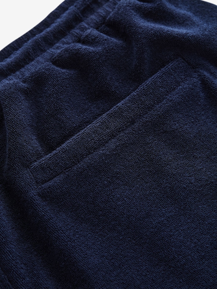 Navy Blue Towelling Jersey Shorts - Image 10 of 10
