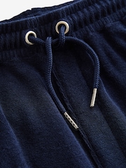 Navy Blue Towelling Jersey Shorts - Image 8 of 10