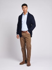 U.S. Polo Assn. Blue Mens Heavyweight Aran Knit Shawl Cardigan - Image 3 of 8