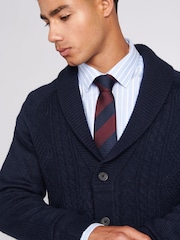 U.S. Polo Assn. Blue Mens Heavyweight Aran Knit Shawl Cardigan - Image 4 of 8